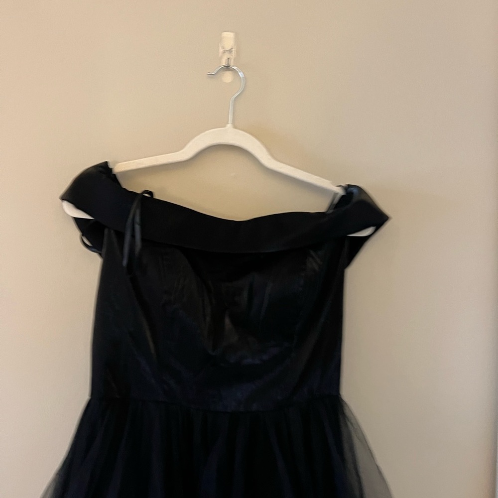La Femme Off The Shoulder Evening Gown Dress Black - Picture 6 of 11